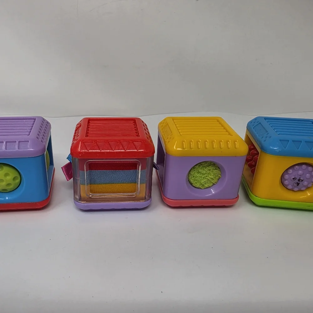 Fisher Price Sensory Blocks Avacado Blocks with balls and Sensory Toys Lot of 7